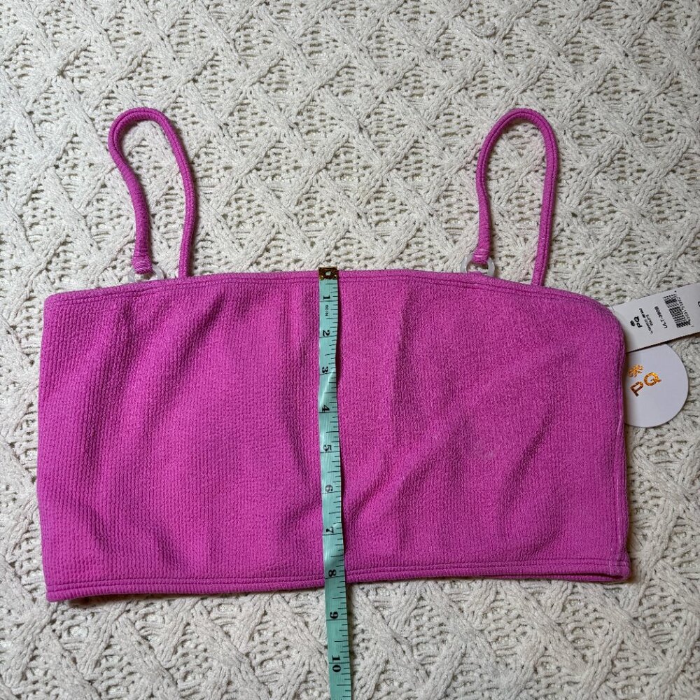 NWT PQ Swim Ultraviolet Mid Ring Bralette Bikini Top Textured Purple – Women’s D - Picture 5 of 6
